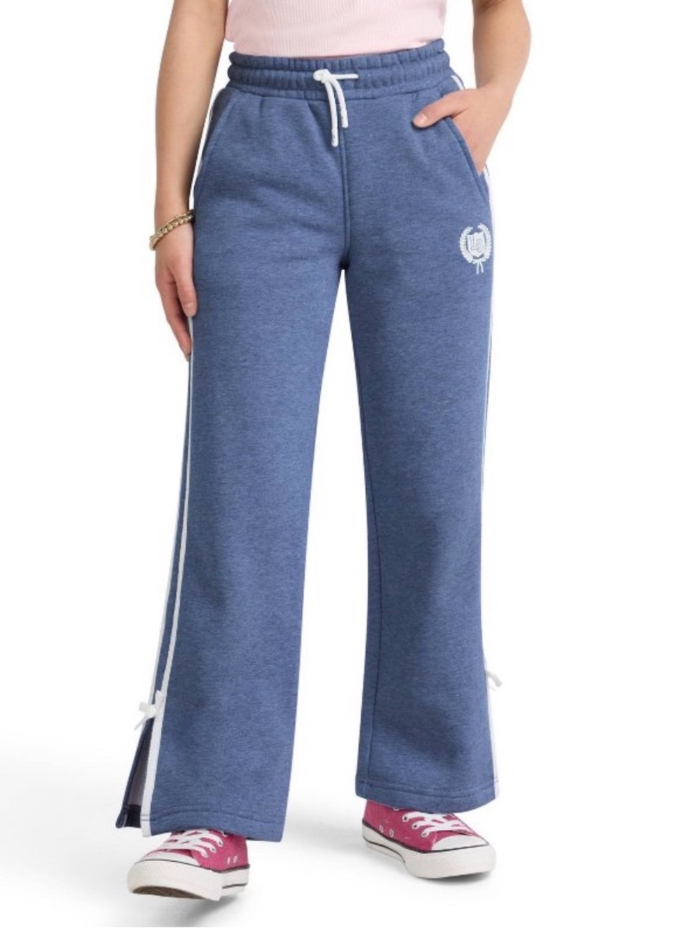 Levi's- Girls' Pull-On Knit Wide Leg Pants - Blue/white- Large- NWT